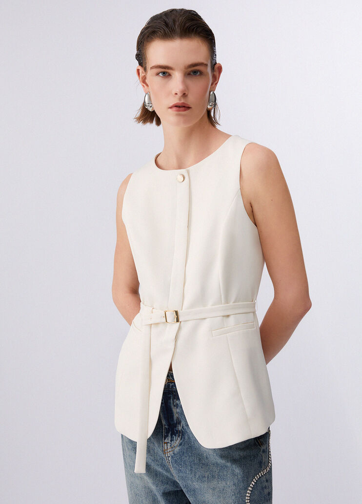 Belted waistcoat cream Liu Jo - medium
