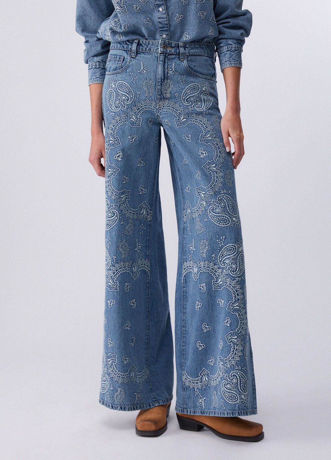 Jeans flare con ricami denim blu Liu Jo - large image number 0