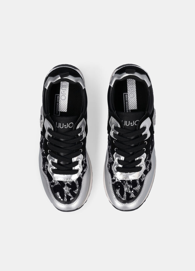 Glittery animal-print platform sneakers silver Liu Jo - large image number 3 Glittery animal-print platform sneakers silver Liu Jo - large image number 3