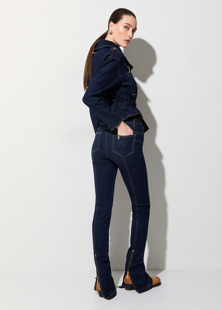 Jeans vita alta con zip denim scuro Liu Jo - medium