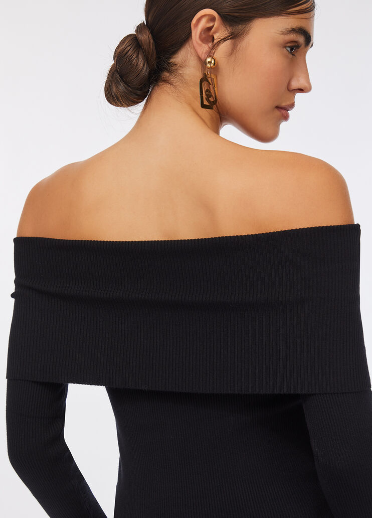 Off-the-shoulder jumper black Liu Jo - large image number 3