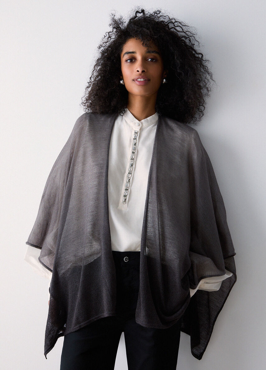 Iridescent poncho colour black | Liu Jo