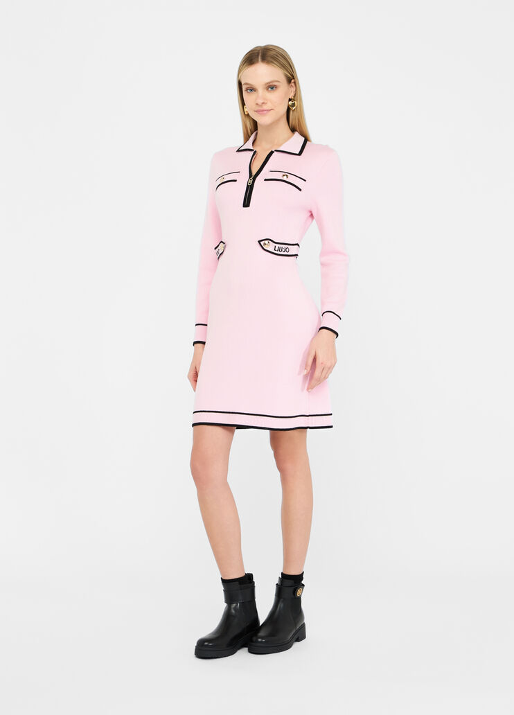 Silk-blend knit dress pink Liu Jo - medium Silk-blend knit dress pink Liu Jo - medium