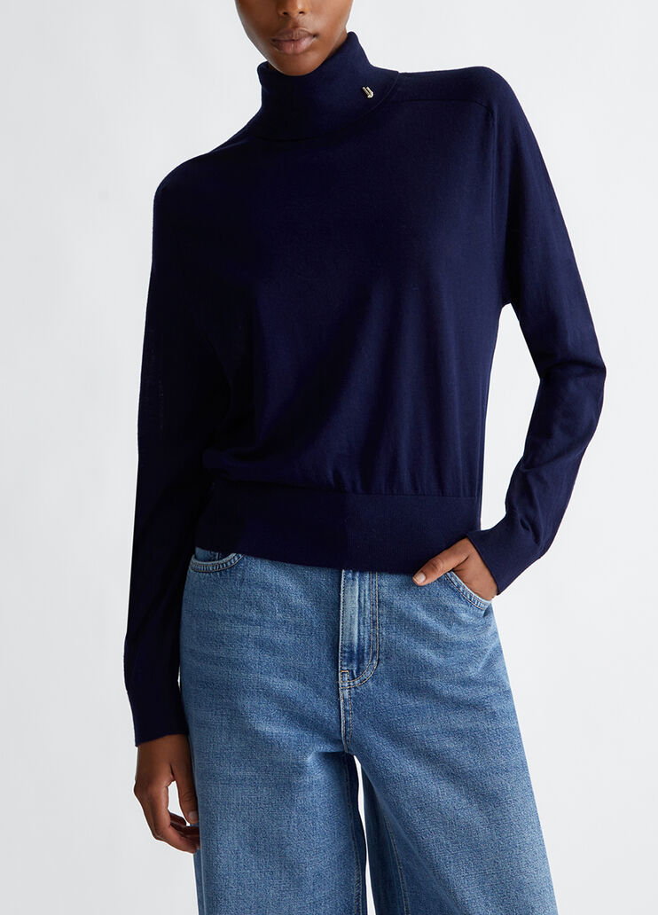 Cotton and cashmere polo-neck sea blue Liu Jo - medium Cotton and cashmere polo-neck sea blue Liu Jo - medium