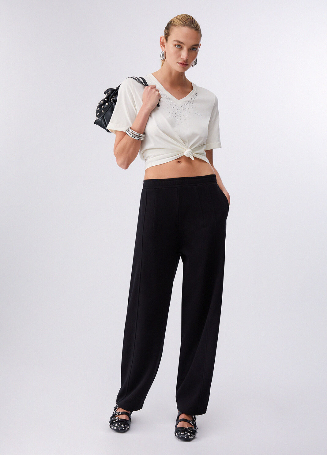 T-Shirt mit Strass Milchwei&szlig; Liu Jo - large image number 5