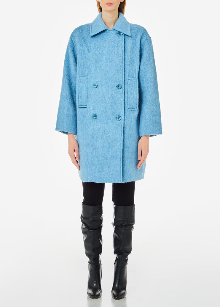 Double-breasted wool-blend coat light blue Liu Jo - medium Double-breasted wool-blend coat light blue Liu Jo - medium