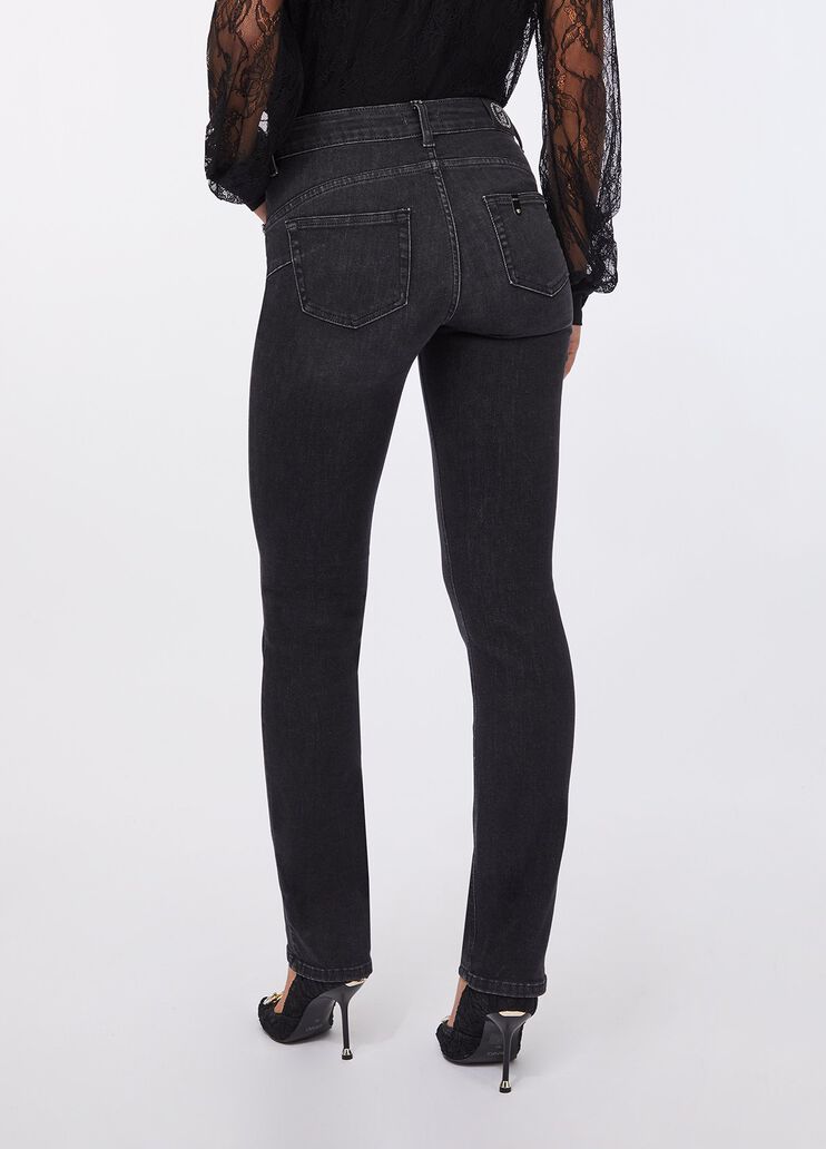 Jeans slim con strass denim nero Liu Jo - medium