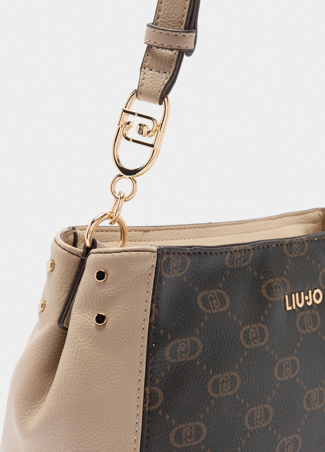 Borsa a spalla media monogram beige Liu Jo - large image number 3