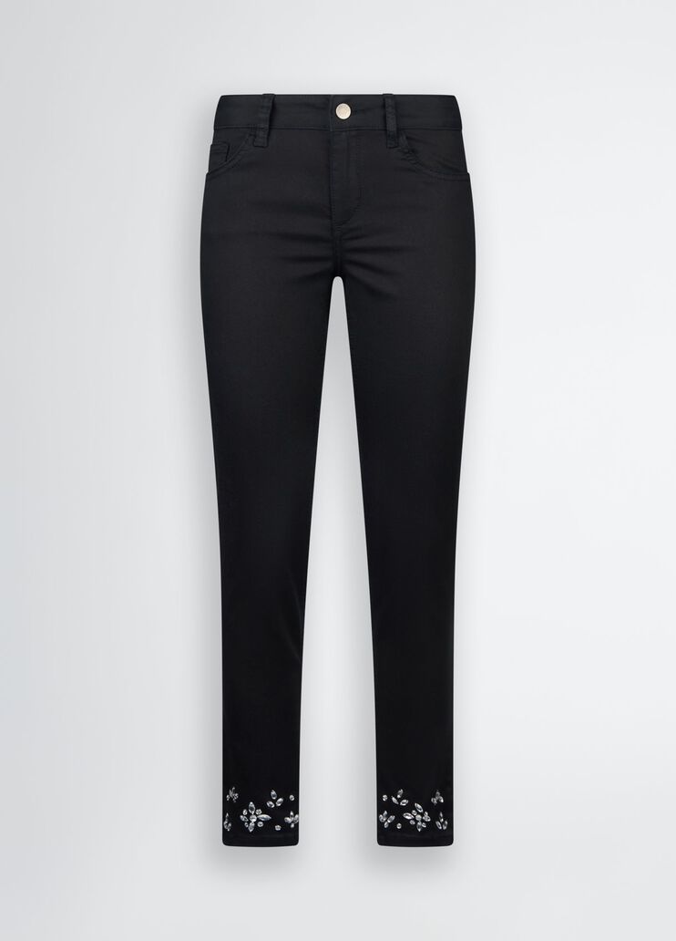 Skinny trousers with rhinestones black with precious stones Liu Jo - large image number 6