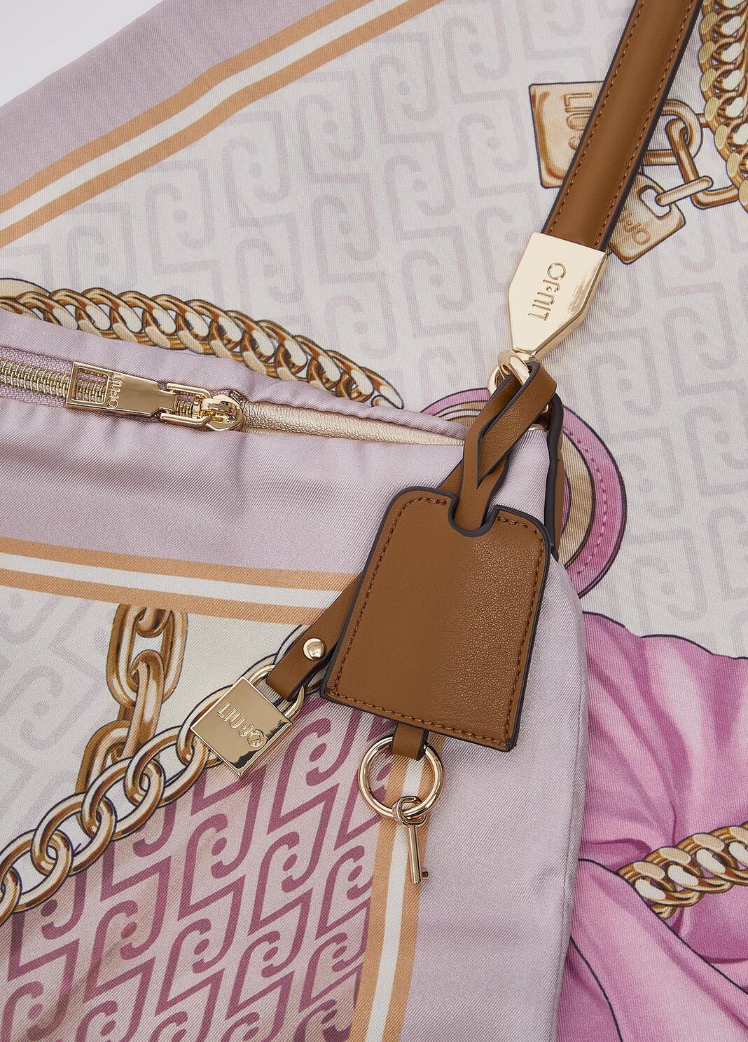 Sac foulard moyen mod&egrave;le rose clair Liu Jo - large image number 4