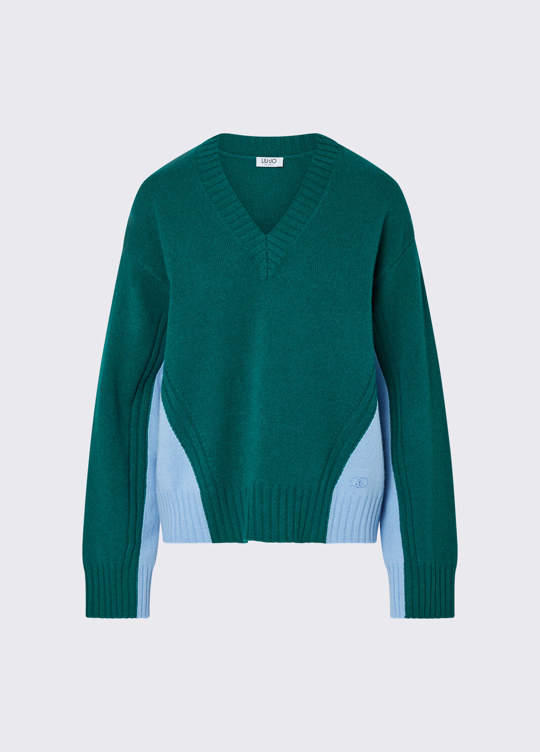 Knit colour-block in wool green Liu Jo - large image number 6