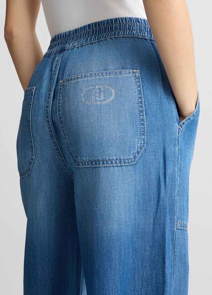 Flared denim trousers dark denim Liu Jo - large image number 4