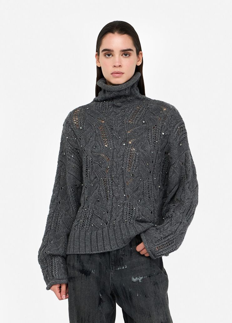 Rollkragenpullover mit Schmucksteinen Grau Liu Jo - medium Rollkragenpullover mit Schmucksteinen Grau Liu Jo - medium