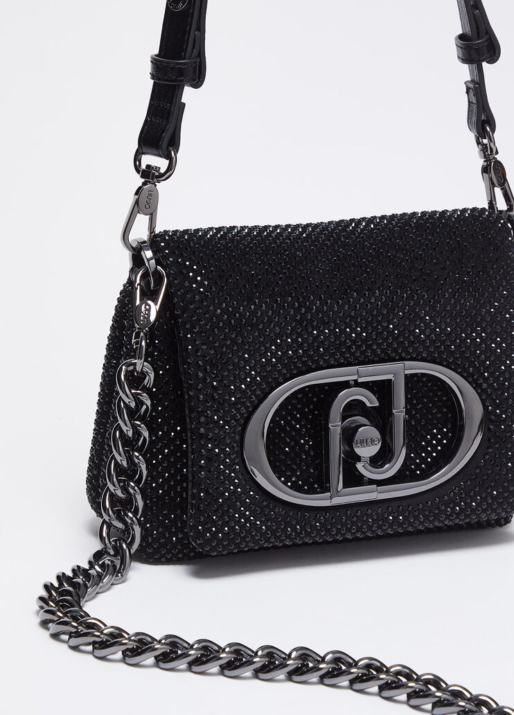Small LaPuffy bag with rhinestones black Liu Jo - medium Small LaPuffy bag with rhinestones black Liu Jo - medium