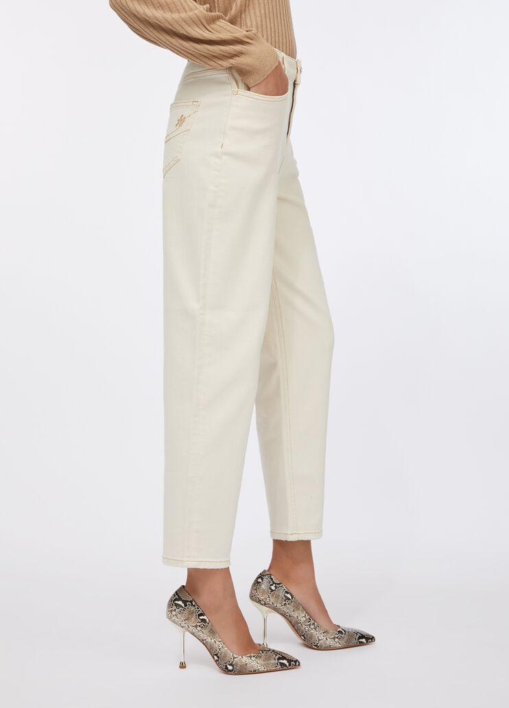 Carrot-fit trousers ecru Liu Jo - large image number 4