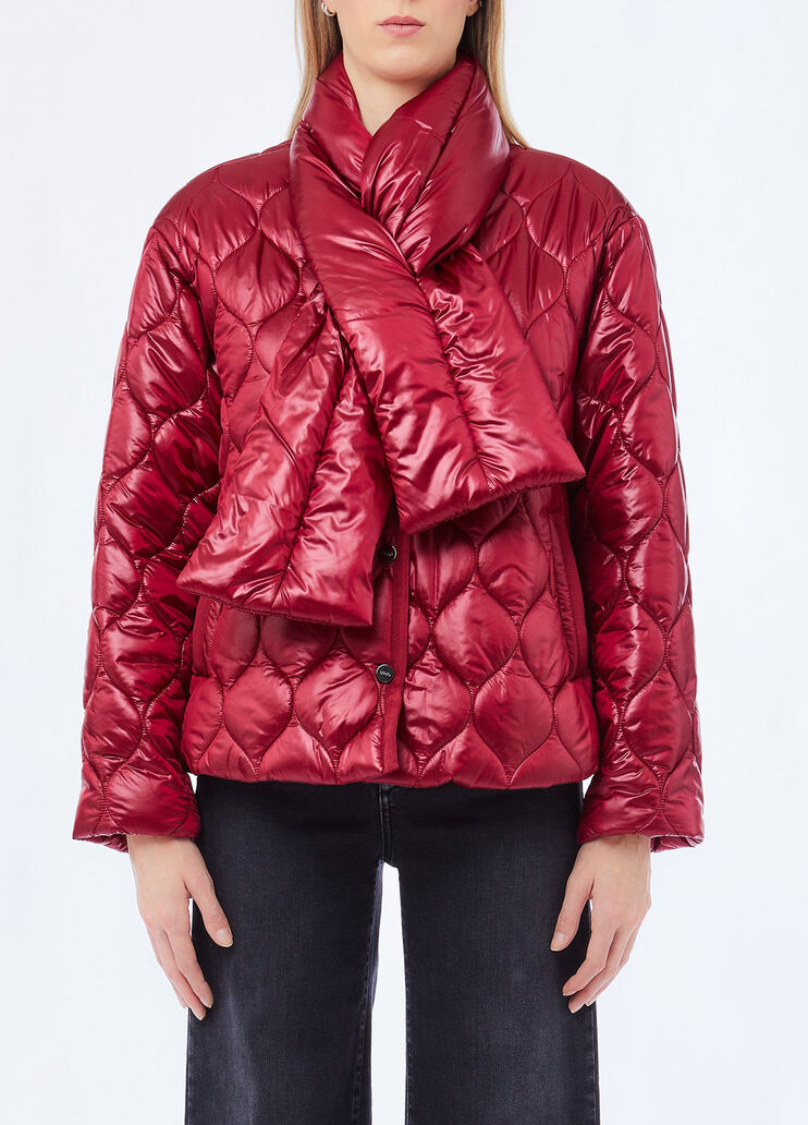 Quilted jacket with scarf iridescent red Liu Jo - medium