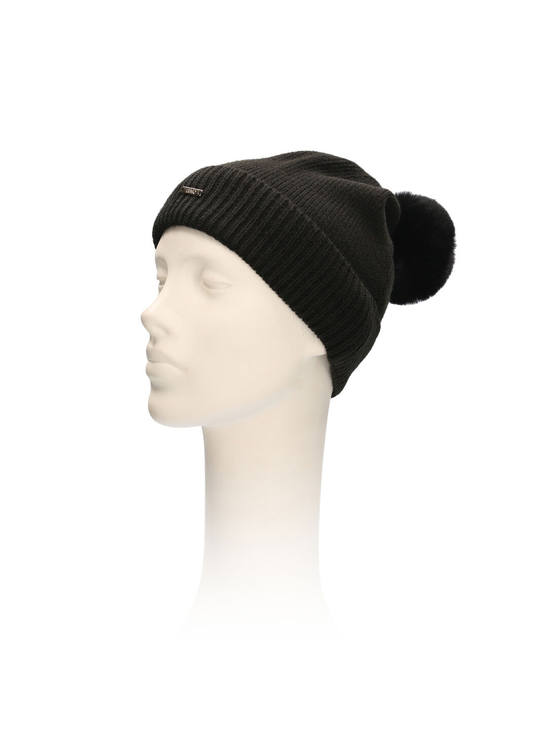 Gorro con pomp&oacute;n negro Liu Jo - large image number 0