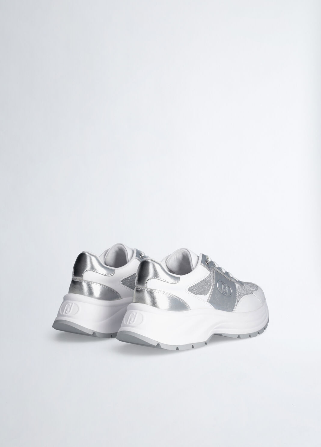 Leather and lurex sneakers silver Liu Jo - large image number 1