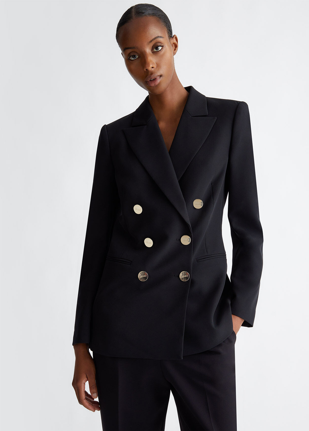 Blazer noir double boutonnage femme outlet
