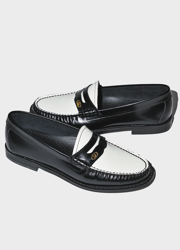 Two-tone leather loafers black and white Liu Jo - large image number 5 Two-tone leather loafers black and white Liu Jo - large image number 5