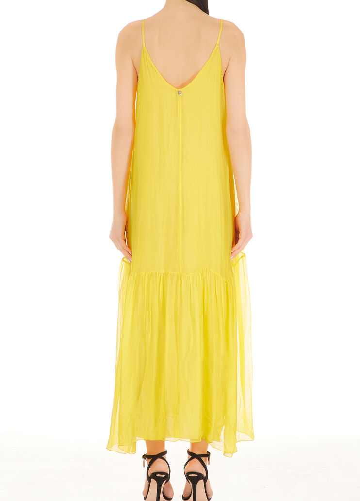 Long silk blend dress  yellow Liu Jo - large image number 1 Long silk blend dress  yellow Liu Jo - large image number 1