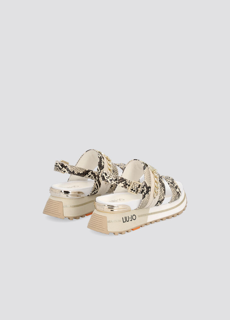 Platform sandals with python print cream Liu Jo - large image number 2