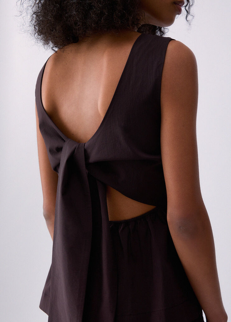 Top con fiocco dietro marrone scuro Liu Jo - medium