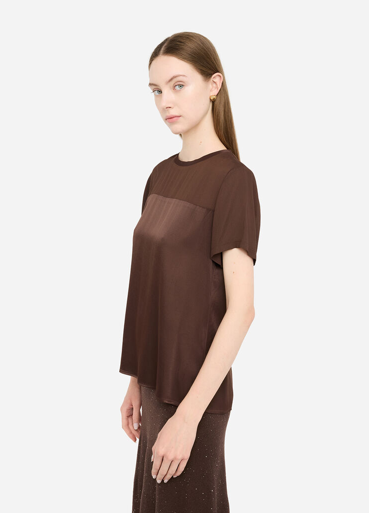 Атласная блузка шоколадный Liu Jo - large image number 3