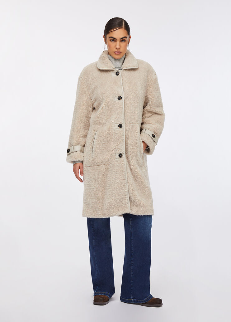 Пальто из ткани тедди темно-бежевый Liu Jo - large image number 0