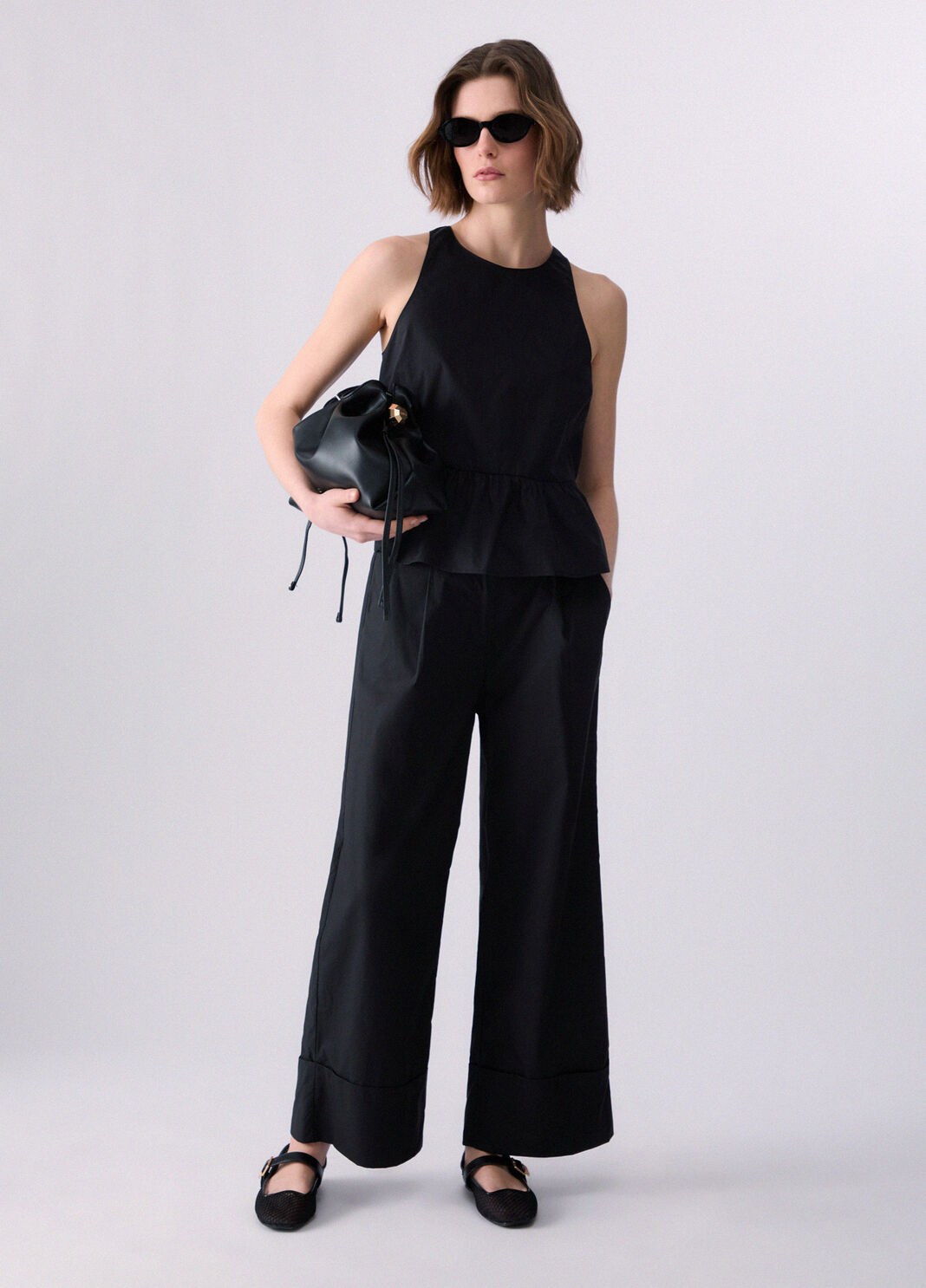 Poplin top with bow black Liu Jo - large image number 5