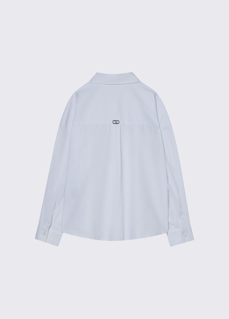 Poplin shirt with bejewelled embellishment white Liu Jo - medium