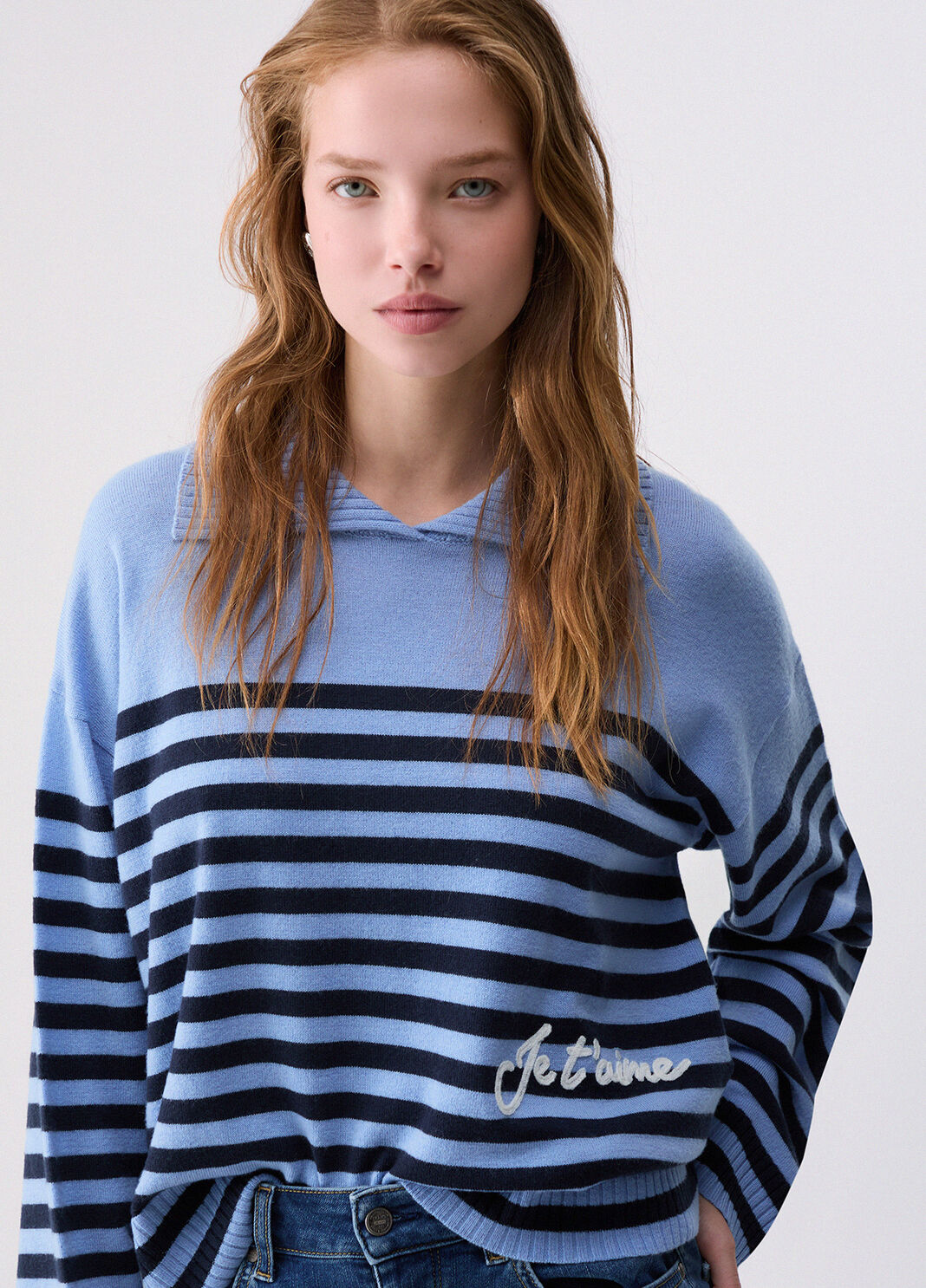 Knit striped with embroidery light blue Liu Jo - large image number 4