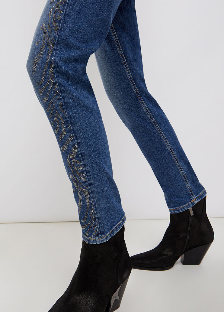 Jeans slim fit a vita alta denim blu/zebra Liu Jo - large image number 4 Jeans slim fit a vita alta denim blu/zebra Liu Jo - large image number 4