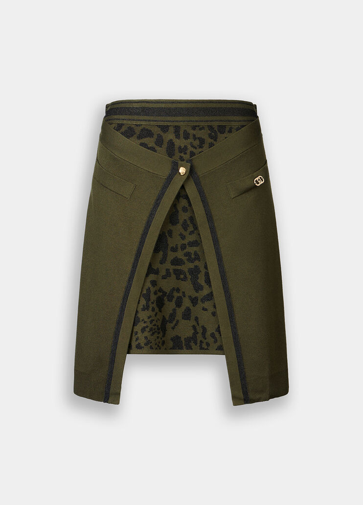 Asymmetrical knit miniskirt olive green Liu Jo - large image number 4 Asymmetrical knit miniskirt olive green Liu Jo - large image number 4