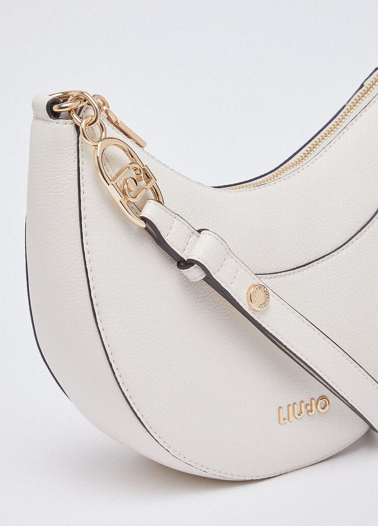 Mittelgro&szlig;e Hobobag mit Anh&auml;nger Creme Liu Jo - medium
