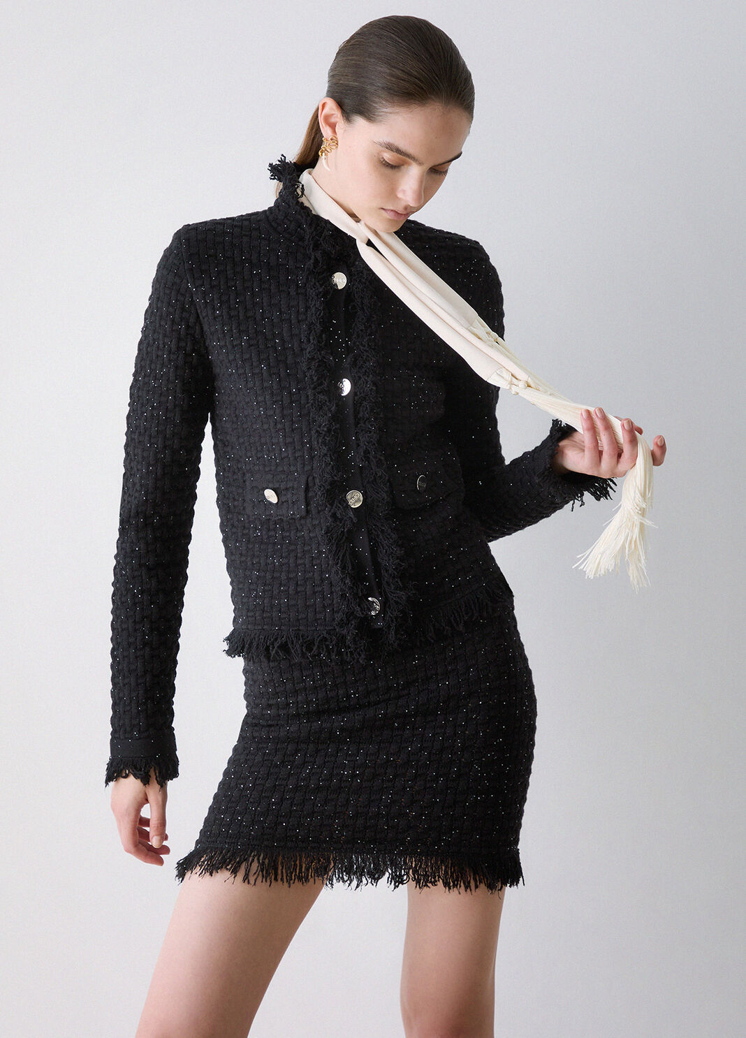 Jacket with Frayed Details black Liu Jo - large image number 2