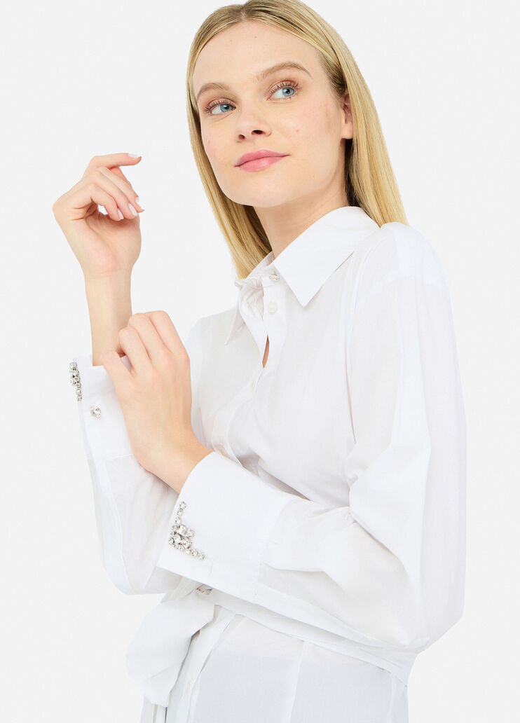 Shirt with jewel embroidery white Liu Jo - large image number 4 Shirt with jewel embroidery white Liu Jo - large image number 4