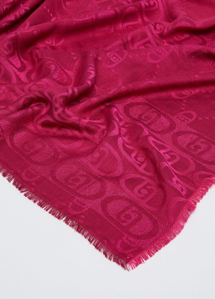 Jacquard-Stola mit Logo rot Liu Jo - medium