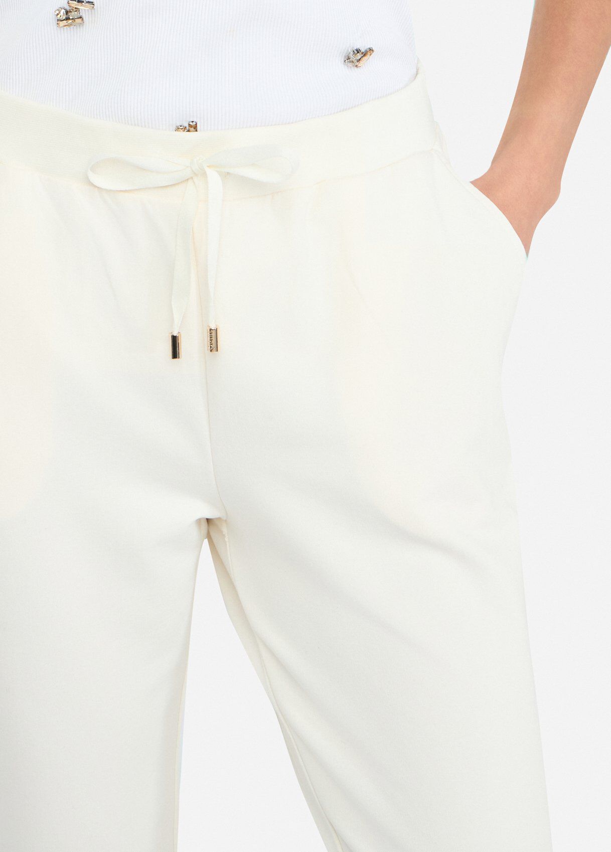 Fleece jogging pants colour milk white | Liu Jo