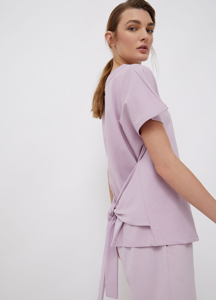 Plush T-shirt with bow lilac Liu Jo - large image number 2