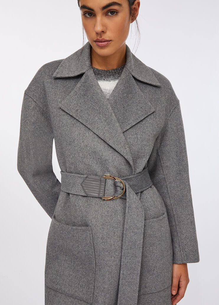 Cappotto in lana con cintura grigio Liu Jo - large image number 2