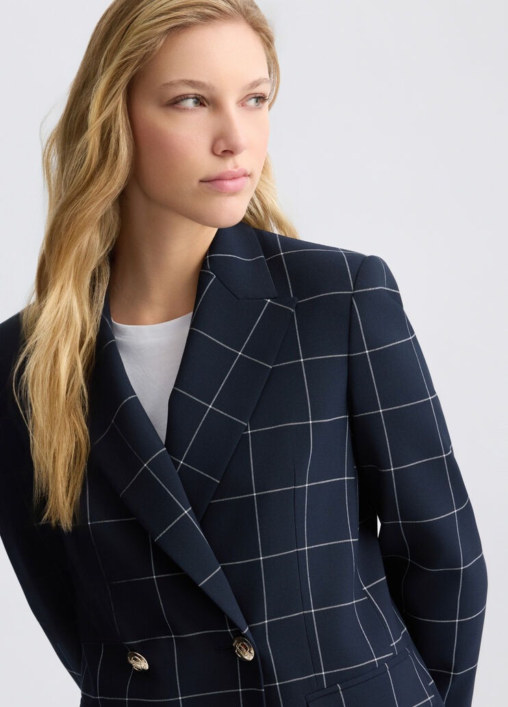 Double-breasted check blazer blue Liu Jo - large image number 2 Double-breasted check blazer blue Liu Jo - large image number 2