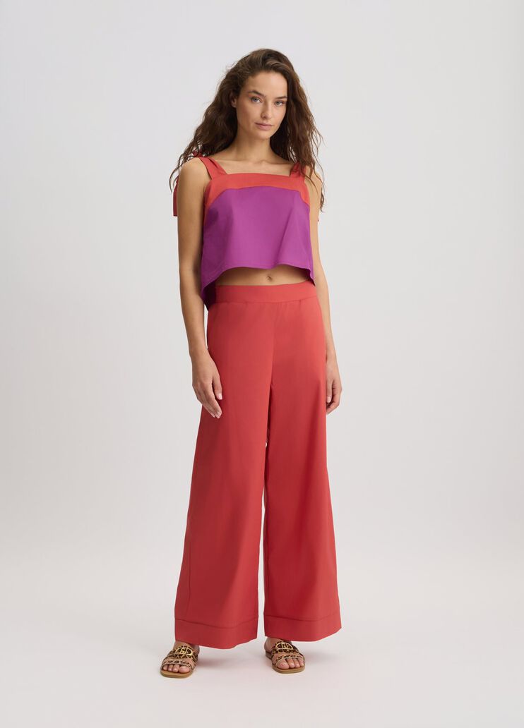 Cotton palazzo trousers red Liu Jo - large image number 5 Cotton palazzo trousers red Liu Jo - large image number 5