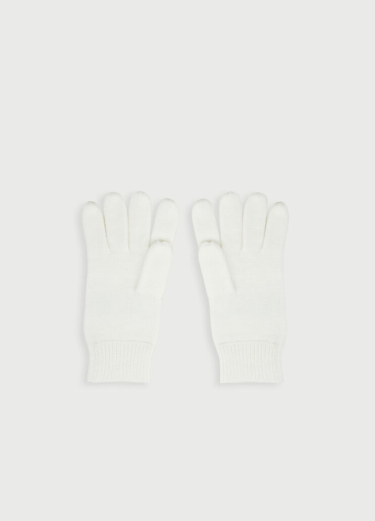 Gloves with logo Wool White Liu Jo - large image number 1