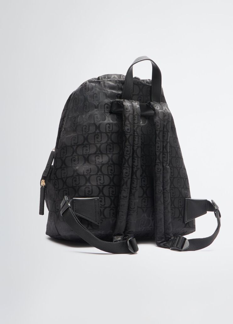 Nylon jacquard backpack black Liu Jo - large image number 3 Nylon jacquard backpack black Liu Jo - large image number 3