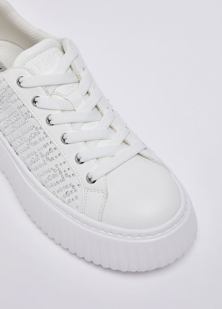 Sneakers with monogram rhinestones white Liu Jo - large image number 4
