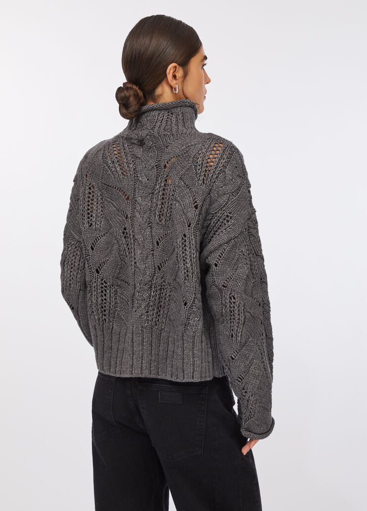 Pull à col roulé orné de pierres gris Liu Jo - large image number 1