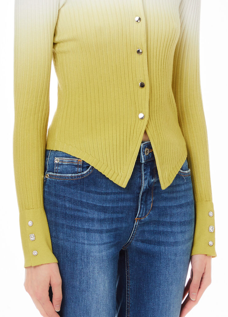 Cardigan in maglia dégradé giallo Liu Jo - large image number 2 Cardigan in maglia dégradé giallo Liu Jo - large image number 2