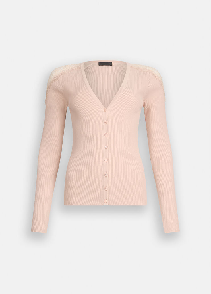 Cardigan with lace powder pink Liu Jo - large image number 6