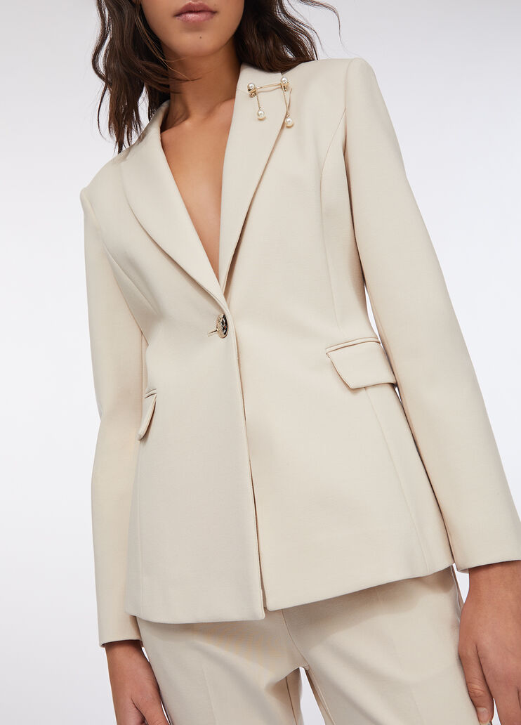 Blazer avec broche ornée de pierres blanc Liu Jo - large image number 3